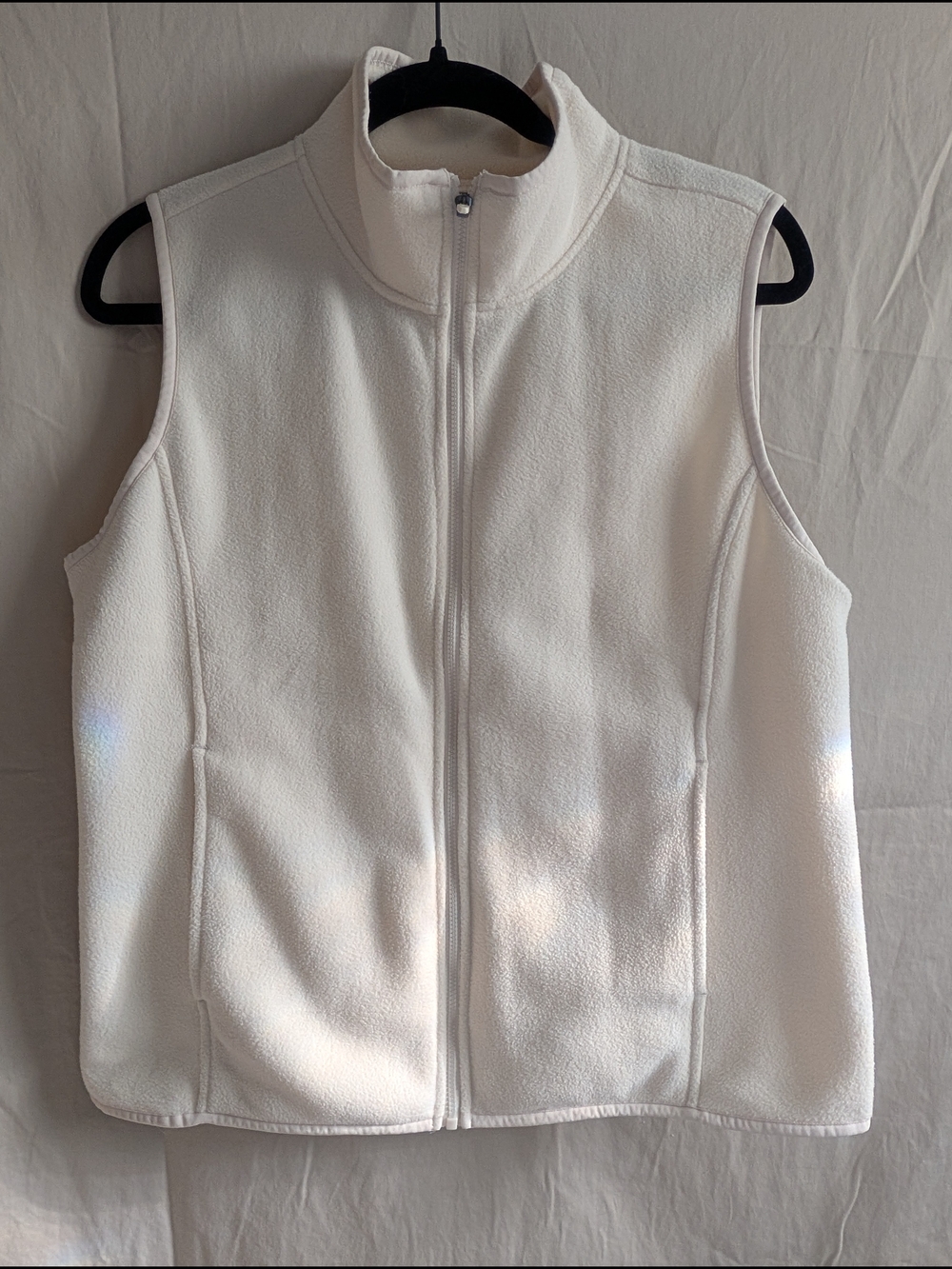 Old Navy Active Women's Cream Fleece Zip Vest